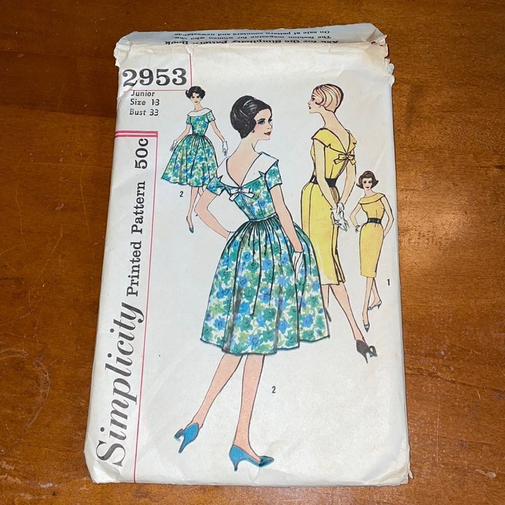 Vtg 1959 Simplicity Junior Misses dress sewing pattern‎